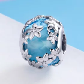 Pandora Style Silver Aquamarine Daisy's Confession Charm - SCC878 Pandora Style Silver Aquamarine Daisy's Confession Charm - SCC878
