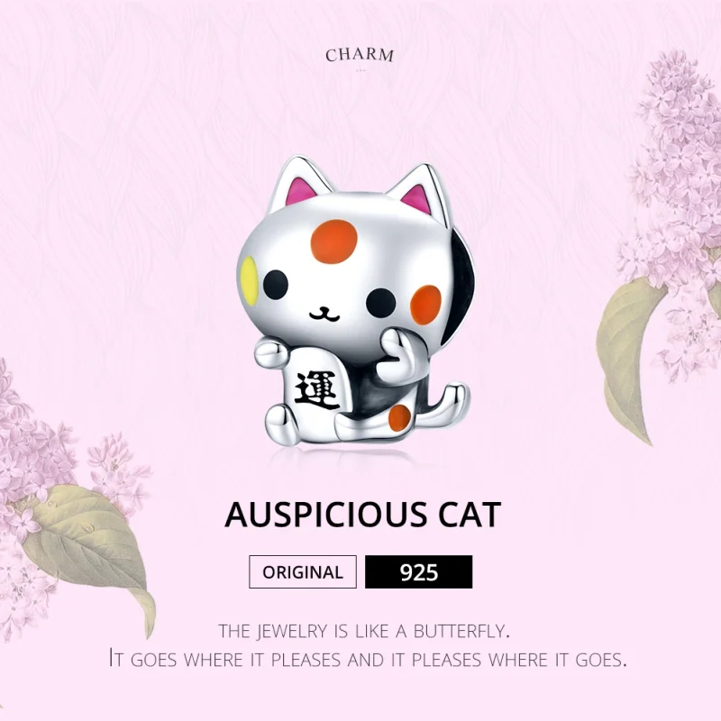 (image for) Pandora Style Silver Auspicious Money-Grabbing Cat Charm - SCC1855 - View 7