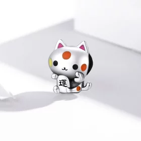 Pandora Style Silver Auspicious Money-Grabbing Cat Charm - SCC1855