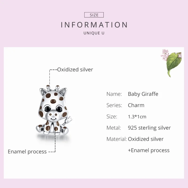 (image for) Pandora Style Silver Baby Giraffe Charm - SCC1691 - View 7