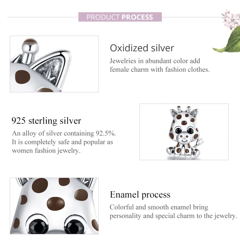 (image for) Pandora Style Silver Baby Giraffe Charm - SCC1691 - View 8