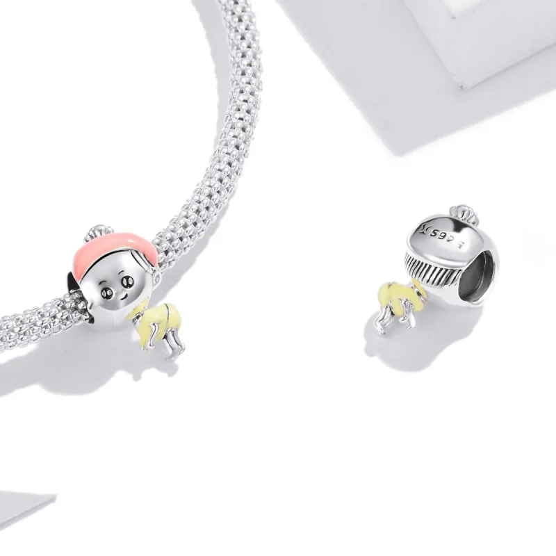 (image for) Pandora Style Silver Baby Girl Charm - SCC1845 - View 4