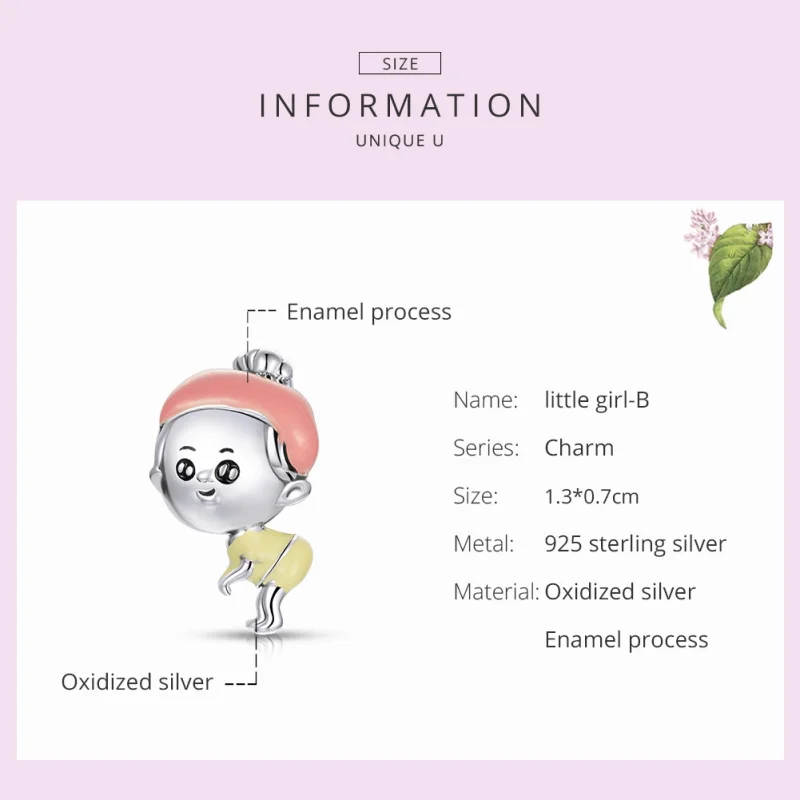 (image for) Pandora Style Silver Baby Girl Charm - SCC1845 - View 5