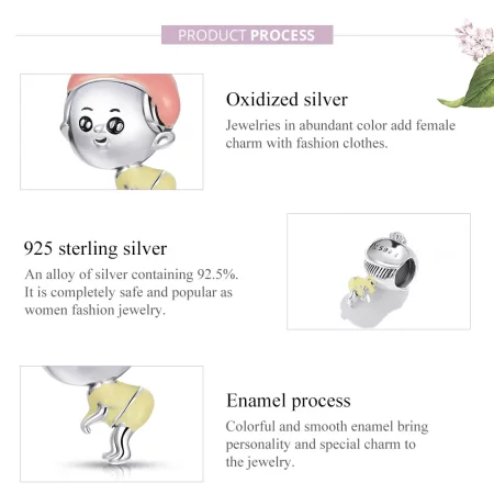 Pandora Style Silver Baby Girl Charm - SCC1845