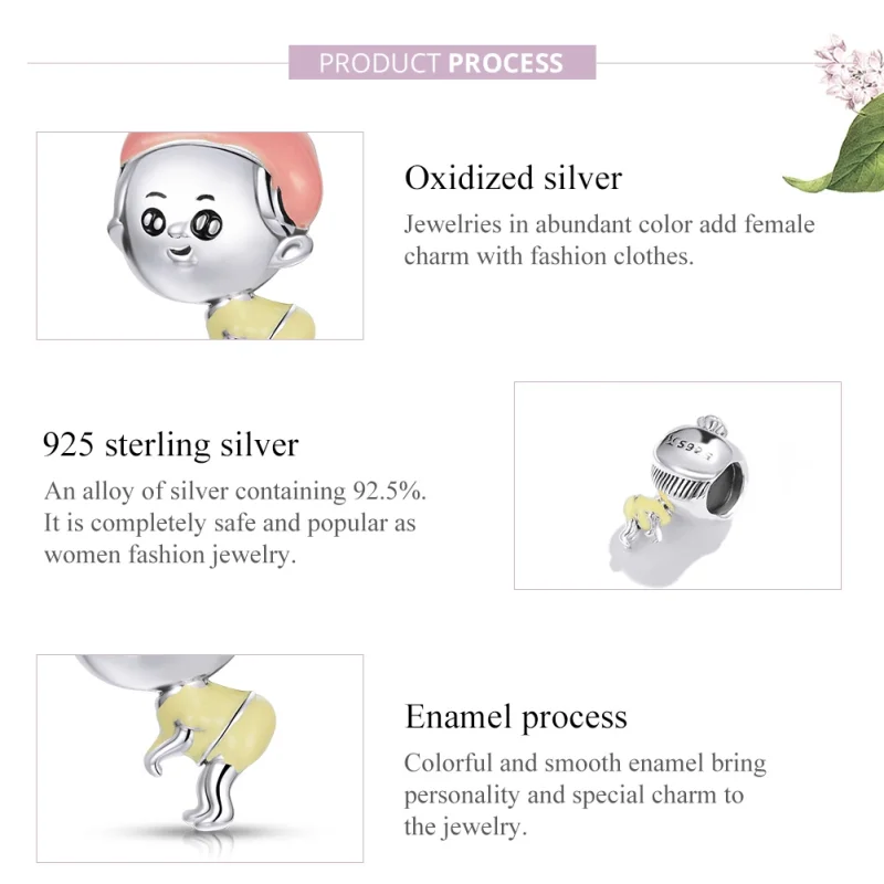 (image for) Pandora Style Silver Baby Girl Charm - SCC1845 - View 6