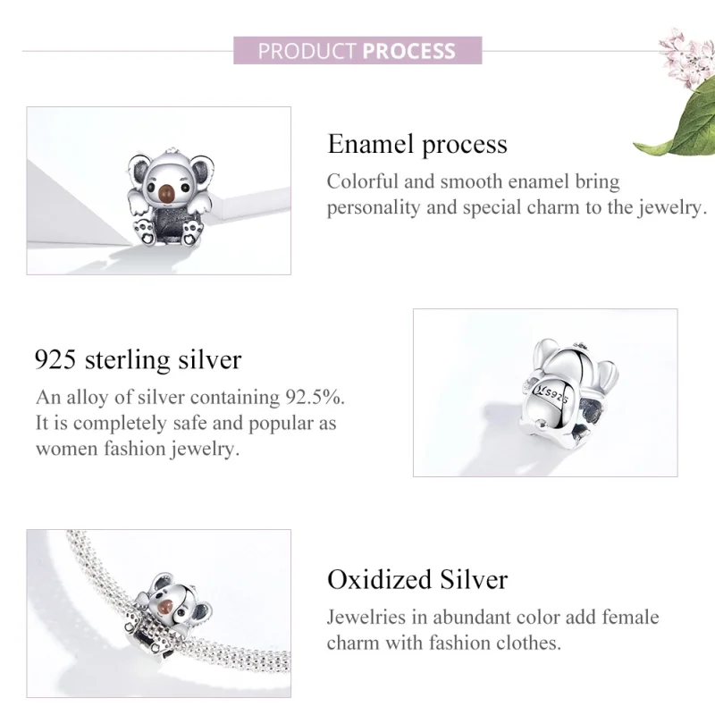 (image for) Pandora Style Silver Baby Koala Charm - SCC1304 - View 2