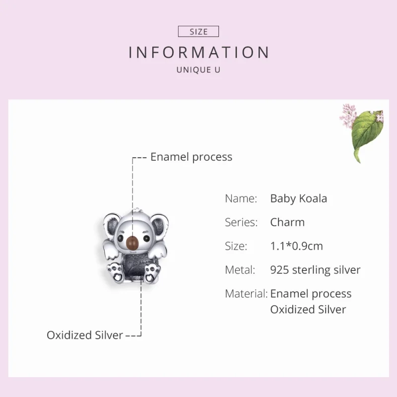 (image for) Pandora Style Silver Baby Koala Charm - SCC1304 - View 4