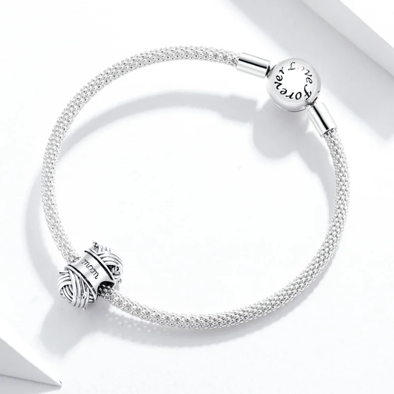(image for) Pandora Style Silver Ball of Yarn Charm - SCC1654 - View 3