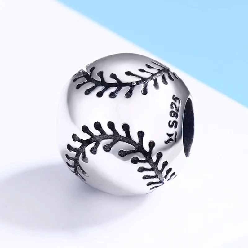 (image for) Pandora Style Silver Baseball Passion Charm - SCC449 - View 3
