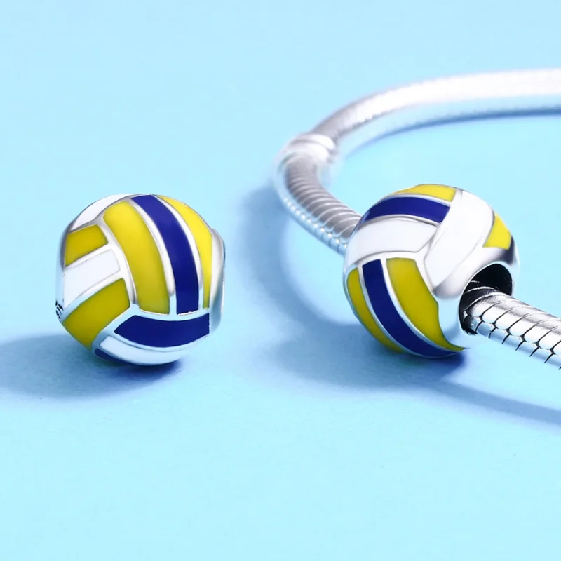 (image for) Pandora Style Silver Beach Volleyball Charm - SCC448 - View 6