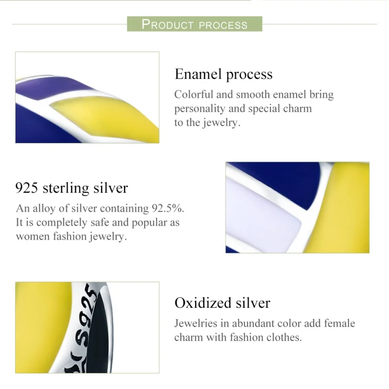 (image for) Pandora Style Silver Beach Volleyball Charm - SCC448 - View 7