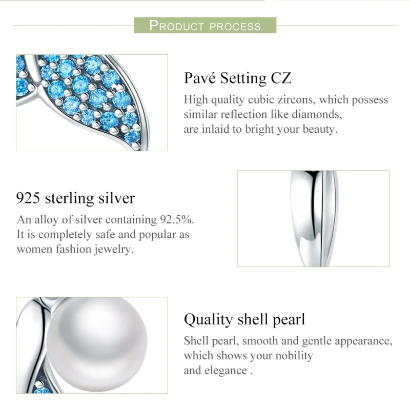 (image for) Pandora Style Silver Beaded Mermaid Tail Charm - SCC877 - View 6