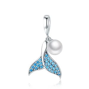 (image for) Pandora Style Silver Beaded Mermaid Tail Charm - SCC877