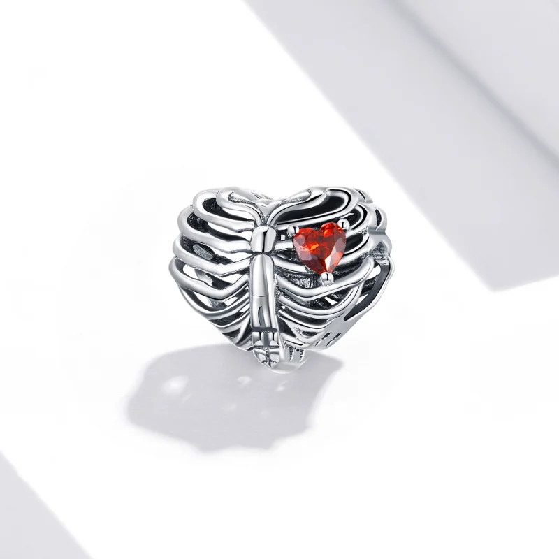 (image for) Pandora Style Silver Beating Heart Charm - SCC1764 - View 2