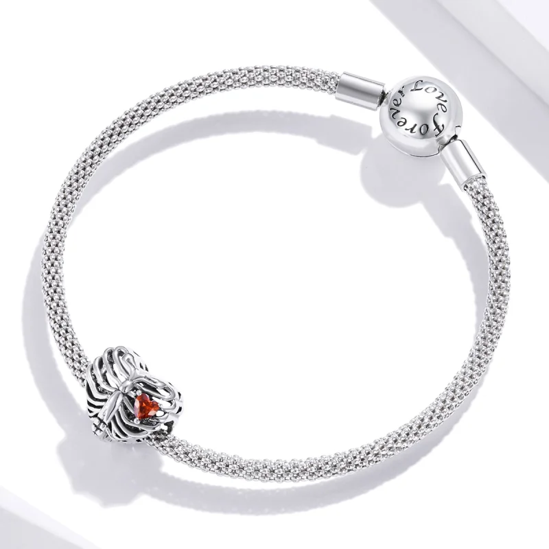 (image for) Pandora Style Silver Beating Heart Charm - SCC1764 - View 3