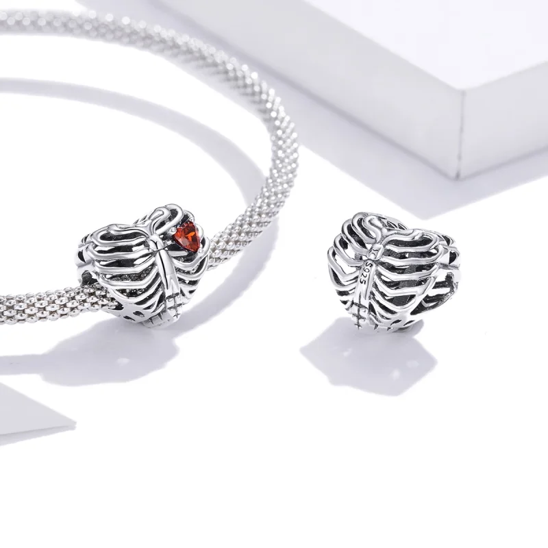 (image for) Pandora Style Silver Beating Heart Charm - SCC1764 - View 4