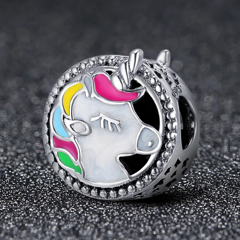 (image for) Pandora Style Silver Beautiful Unicorn Charm - SCC362 - View 2