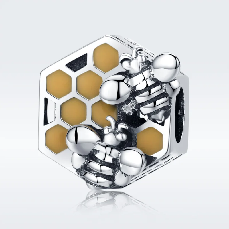 (image for) Pandora Style Silver Beehive Charm - SCC500 - View 2