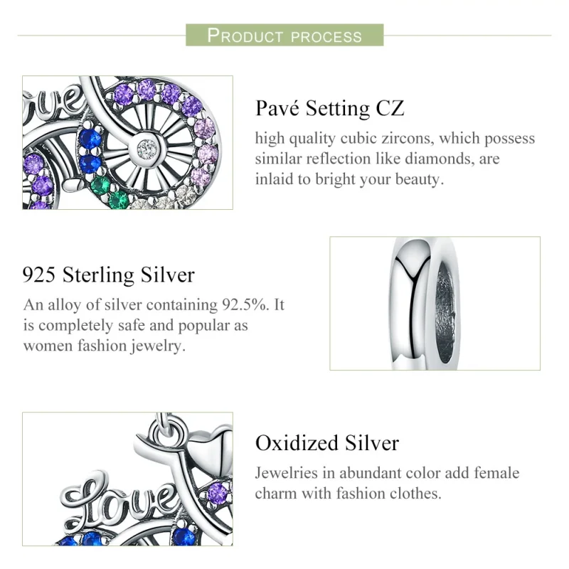 (image for) Pandora Style Silver Bicycle Dangle - SCC1082 - View 4