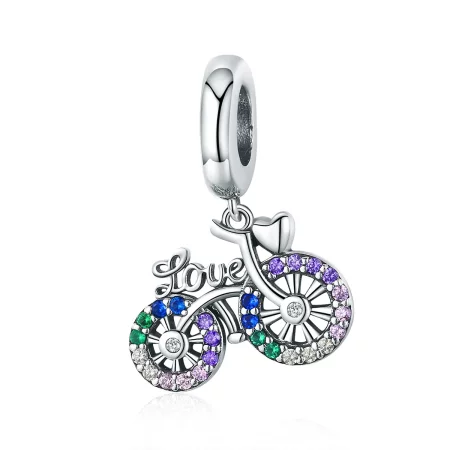 Pandora Style Silver Bicycle Dangle - SCC1082 Pandora Style Silver Bicycle Dangle - SCC1082