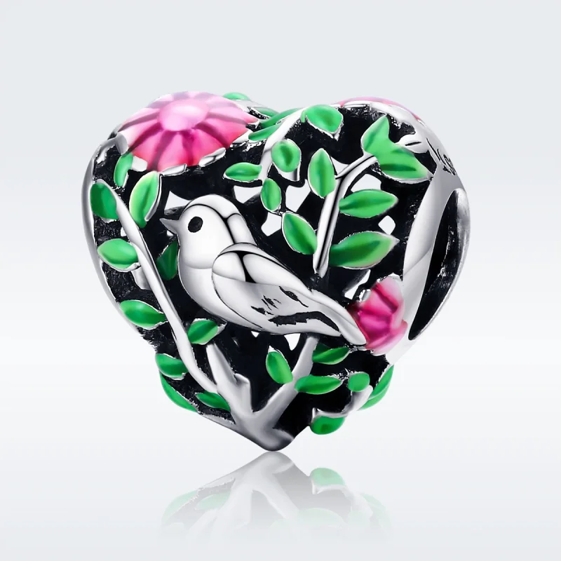 (image for) Pandora Style Silver Birds In The Forest Charm - SCC647 - View 2