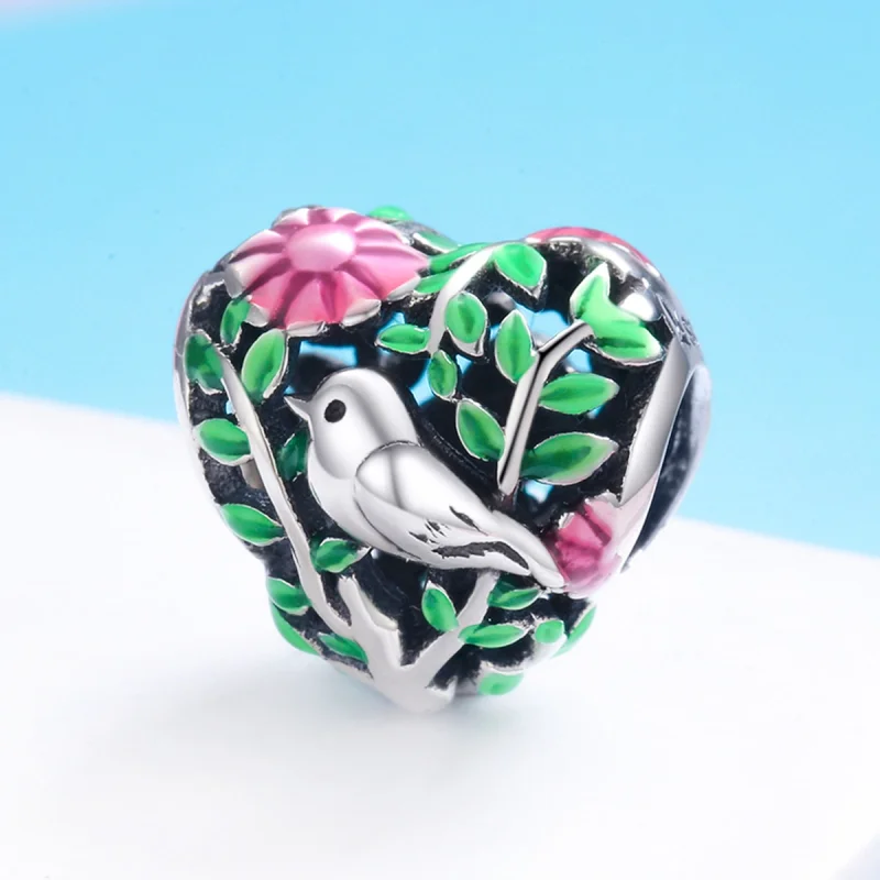 (image for) Pandora Style Silver Birds In The Forest Charm - SCC647 - View 3