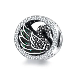 (image for) Pandora Style Silver Black Swan Charm - SCC1342