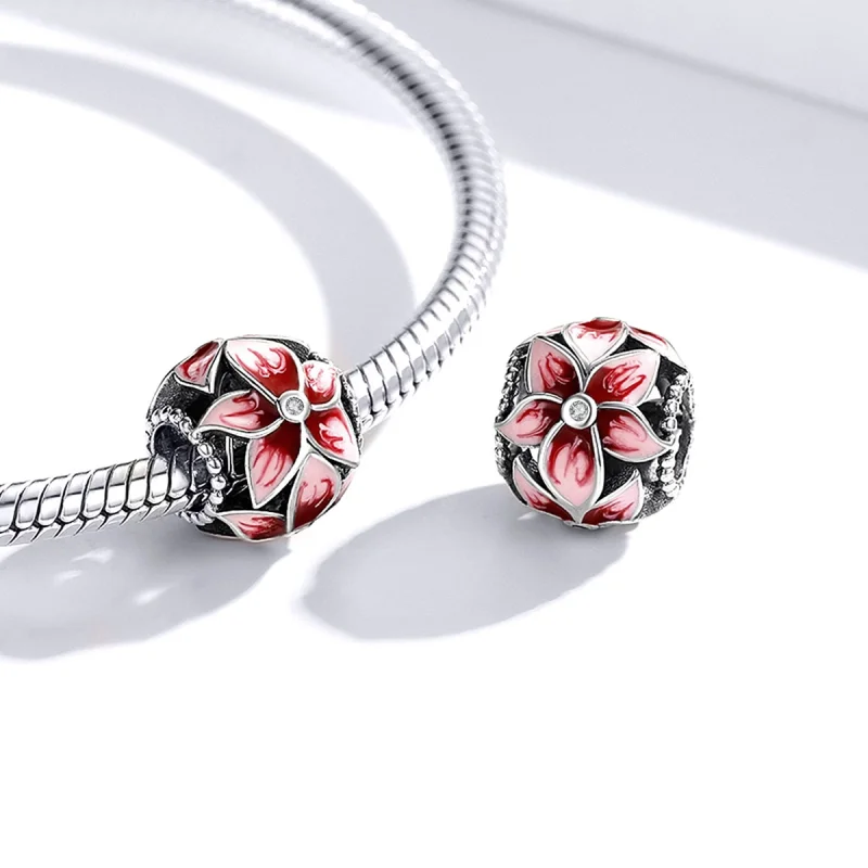 (image for) Pandora Style Silver Blooming Flower Charm - SCC1707 - View 4
