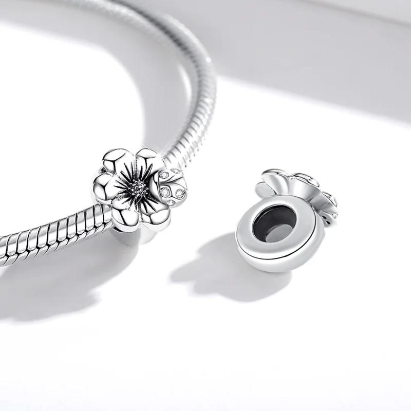 (image for) Pandora Style Silver Blooming Flower Charm - SCC1722 - View 4