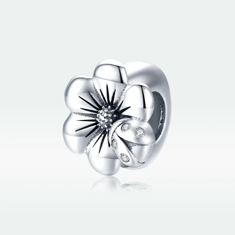 (image for) Pandora Style Silver Blooming Flower Charm - SCC1722 - View 5