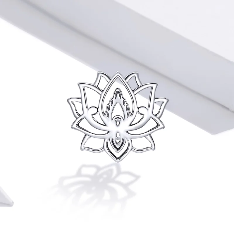 (image for) Pandora Style Silver Blooming Lotus Charm - SCC1724 - View 2