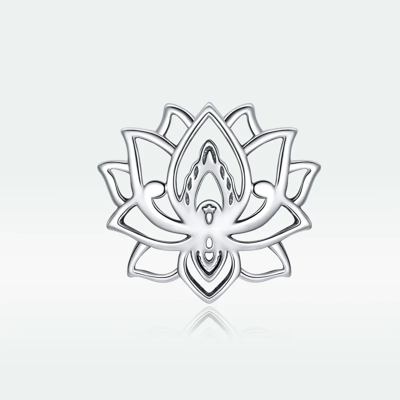 (image for) Pandora Style Silver Blooming Lotus Charm - SCC1724 - View 5