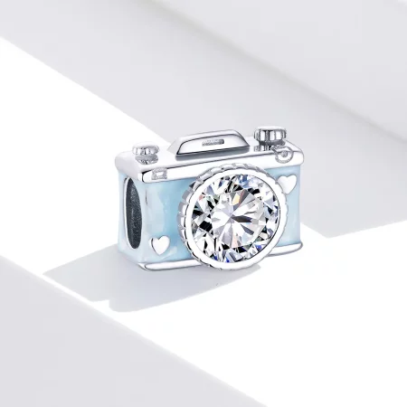 Pandora Style Silver Blue Camera Charm - BSC264