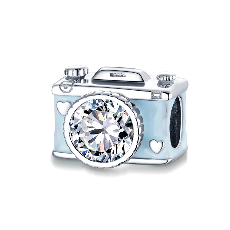 (image for) Pandora Style Silver Blue Camera Charm - BSC264 - Product Image