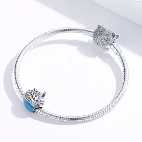 Pandora Style Silver Blue Cruise Ship Charm - SCC1379 Pandora Style Silver Blue Cruise Ship Charm - SCC1379
