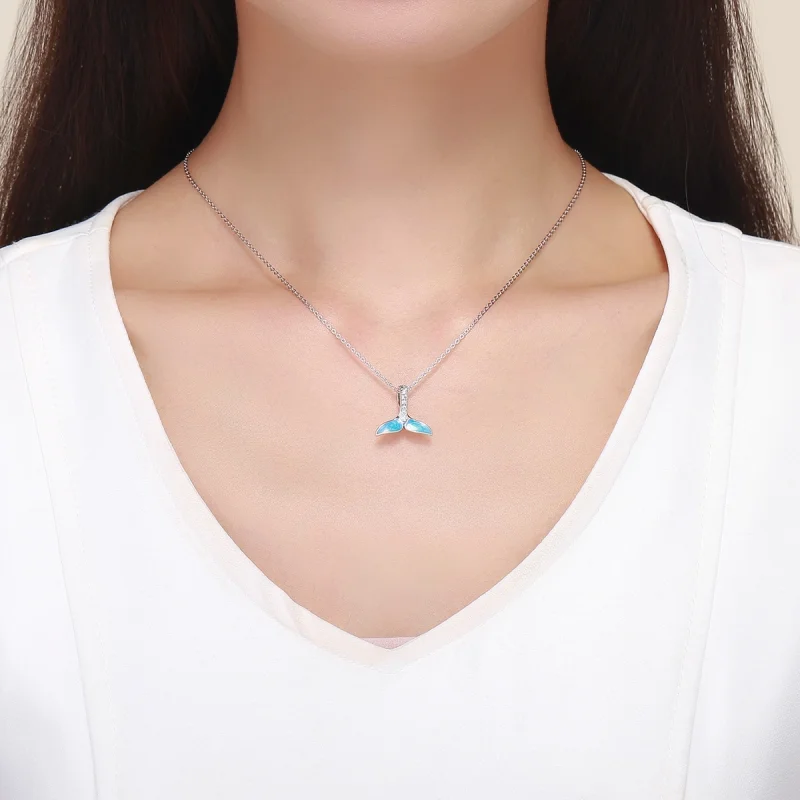 (image for) Pandora Style Silver Blue Fishtail Charm - SCC1067 - View 4