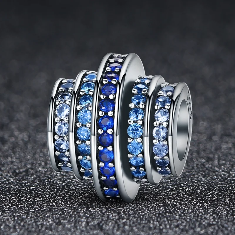 (image for) Pandora Style Silver Blue Rhythm Charm - SCC129 - View 6