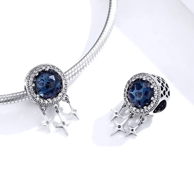 (image for) Pandora Style Silver Blue Star Charm - SCC1432 - View 3