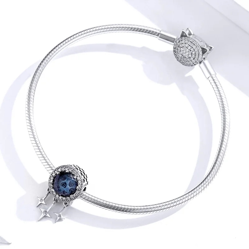 (image for) Pandora Style Silver Blue Star Charm - SCC1432 - View 4