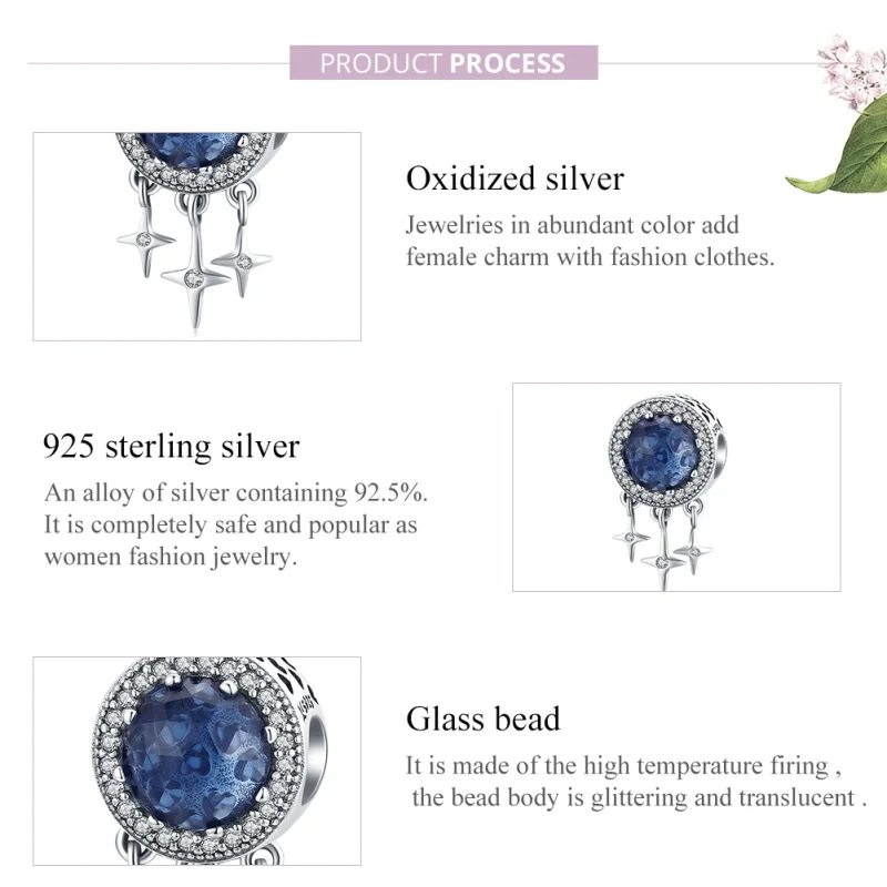 (image for) Pandora Style Silver Blue Star Charm - SCC1432 - View 8