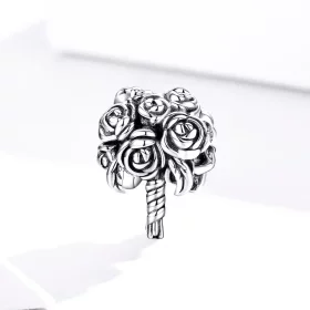 Pandora Style Silver Bridal Bouquet Charm - SCC1566 Pandora Style Silver Bridal Bouquet Charm - SCC1566