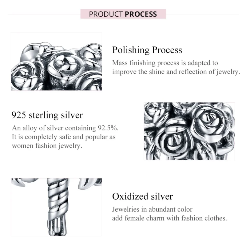 (image for) Pandora Style Silver Bridal Bouquet Charm - SCC1566 - View 7