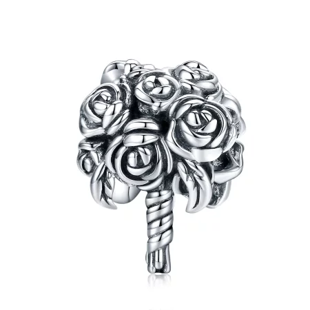 Pandora Style Silver Bridal Bouquet Charm - SCC1566 Pandora Style Silver Bridal Bouquet Charm - SCC1566