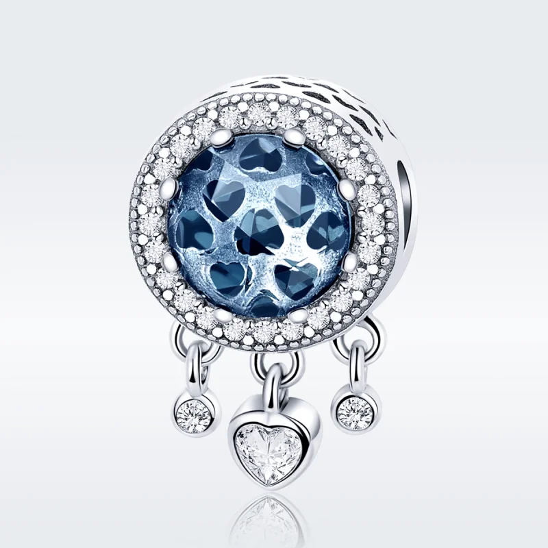 (image for) Pandora Style Silver Bright Crystal Heart Charm - SCC724 - View 3
