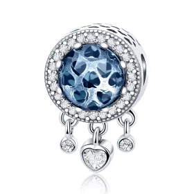 Pandora Style Silver Bright Crystal Heart Charm - SCC724