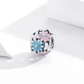 Pandora Style Silver Bright Daisies Charm - SCC1837 Pandora Style Silver Bright Daisies Charm - SCC1837