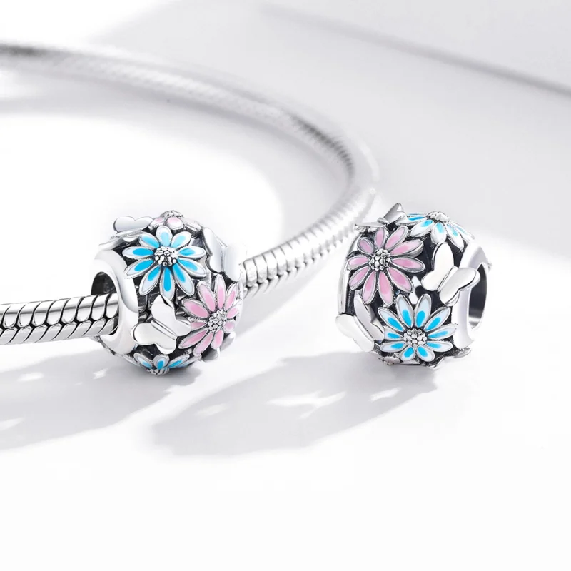 (image for) Pandora Style Silver Bright Daisies Charm - SCC1837 - View 4