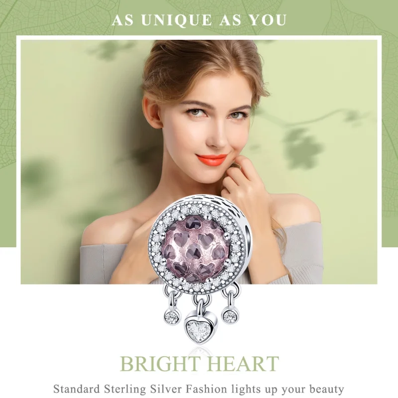 (image for) Pandora Style Silver Brilliant Heart Charm - SCC998 - View 6