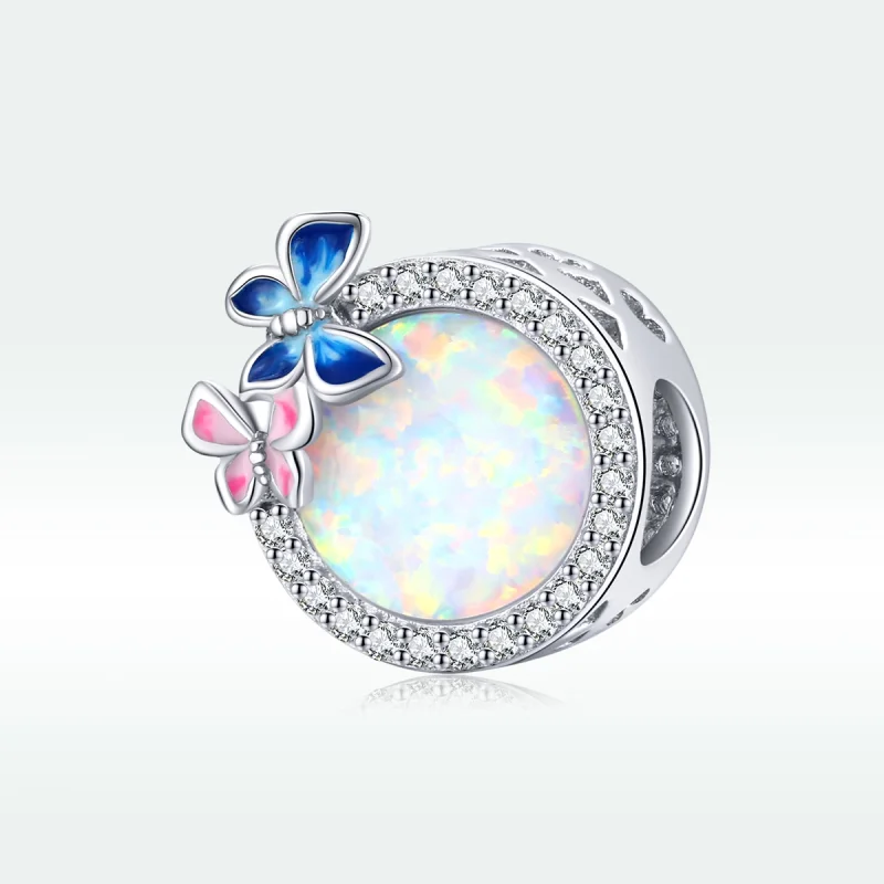 (image for) Pandora Style Silver Butterflies In Spring Charm - SCC1730 - View 5