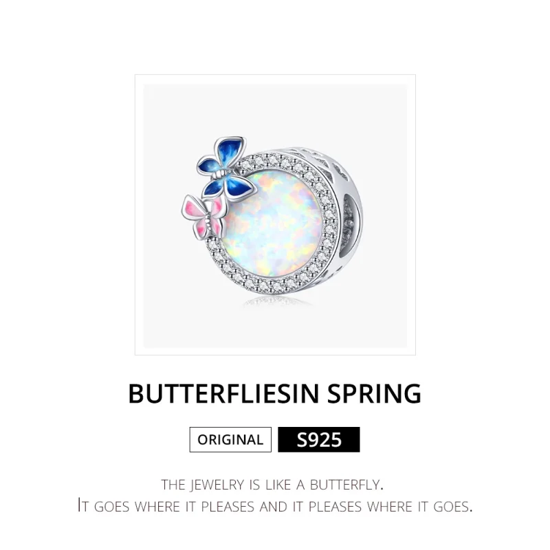 (image for) Pandora Style Silver Butterflies In Spring Charm - SCC1730 - View 6